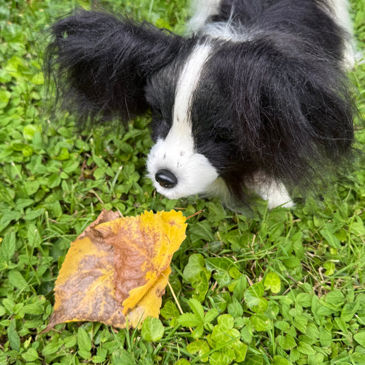 🐶 Chien articulé en peluche réaliste : une création d’exception pour collectionneurs