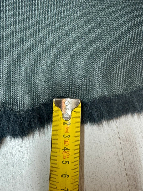 Coupon tissu fourrure douce, épaisse de qualité vert sarcelle à poils longs 40cm x 143cm
