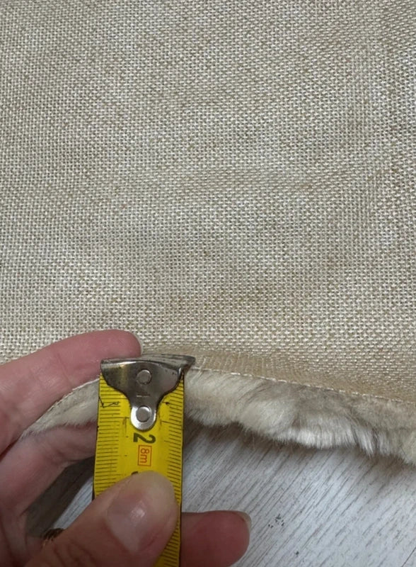 Coupon tissu fausse fourrure texturé frisé beige foncé 30cm x 150cm
