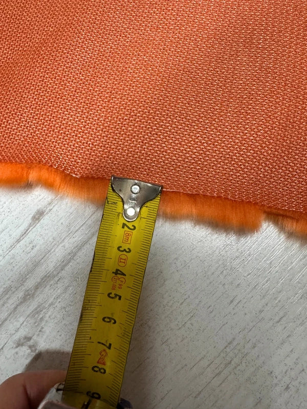 🧡 Fausse fourrure orange | Coupon 30×76 cm | Poil 1,5 cm ultra doux