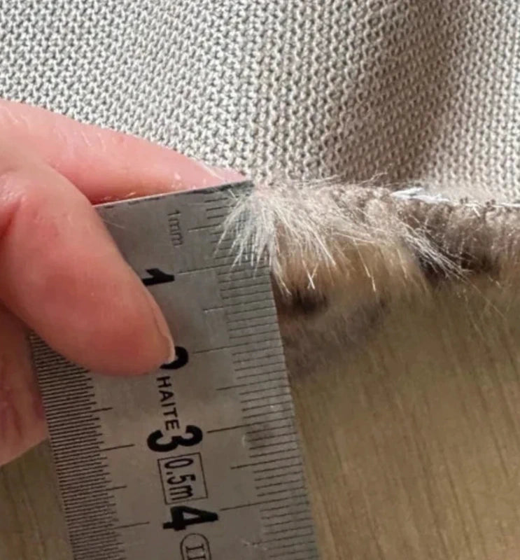 Faux fur fabric coupon, medium pile, brown/beige/black print, 24cm x 78cm