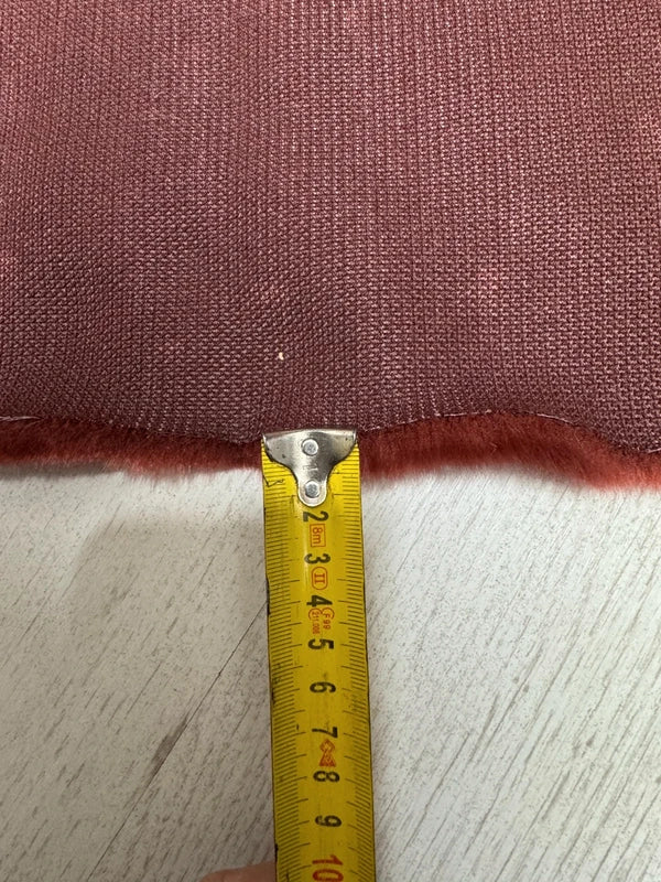 Coupon tissu fausse fourrure très douce et de qualité à poils mi-longs marron cuivré 30cm x 150cm