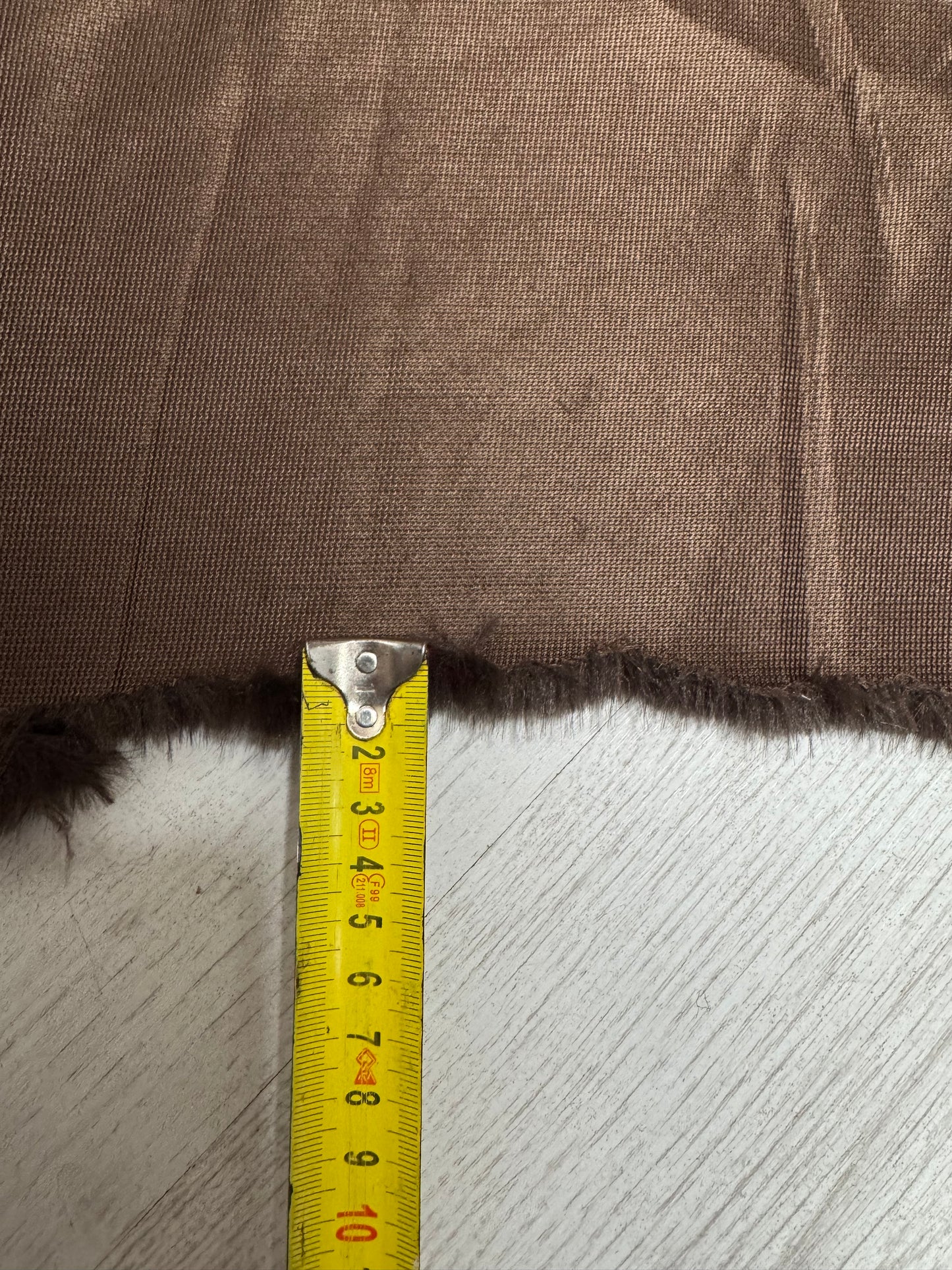 Textured brown faux fur 1 cm – 30x170 cm piece – plush, collector bear & fursuit