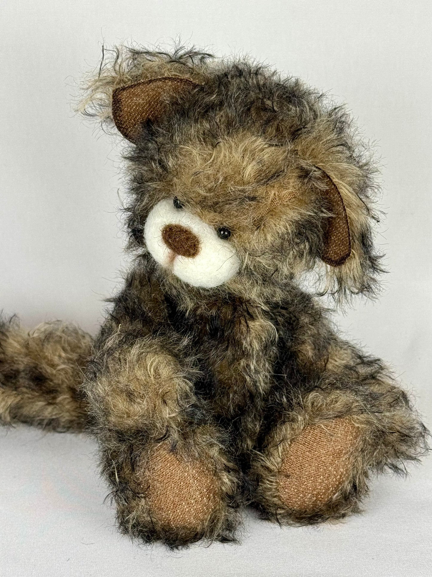Micha chat de collection en mohair 20cm (7.8") chat artiste décoration mohair peluche sculpture textile Ooak