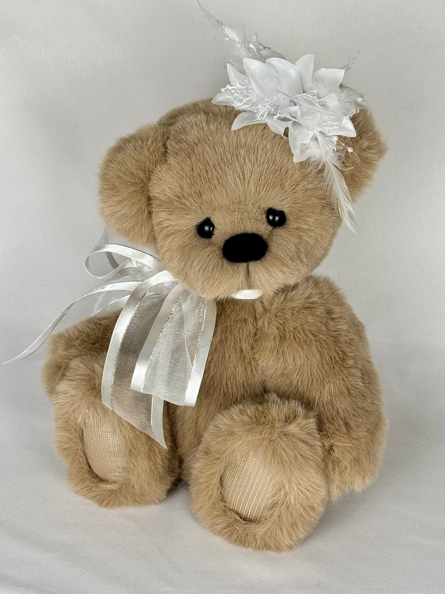 Emilie ours en peluche de collection 30cm (11.8") ours décoration fausse fourrure OOAK peluche sculpture textile PIECE UNIQUE