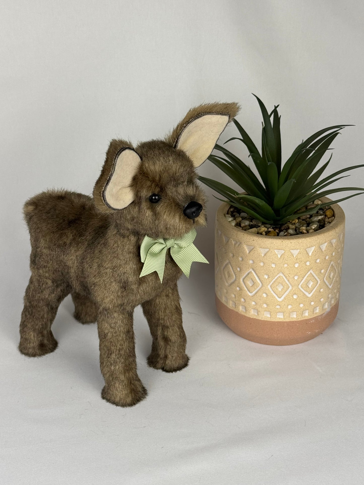 Etna peluche réaliste daim cervidé de collection 20cm x 21 cm faon artiste décoration fausse fourrure peluche sculpture textile Ooak