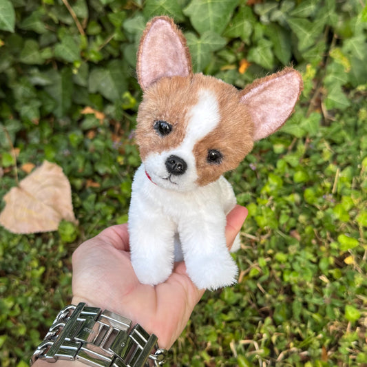 Flip chihuahua miniature articulé en fausse fourrure blanche