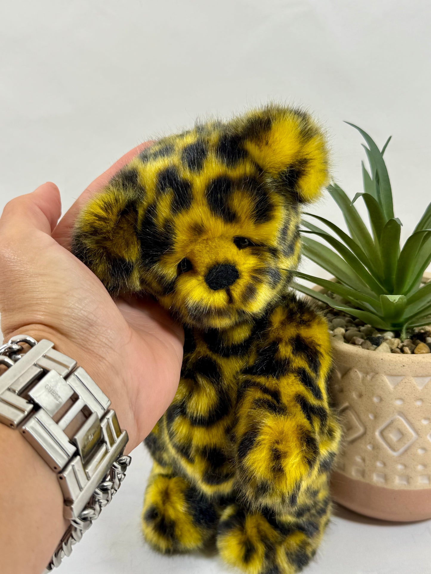 Mango ours de collection fait main en fausse fourrure