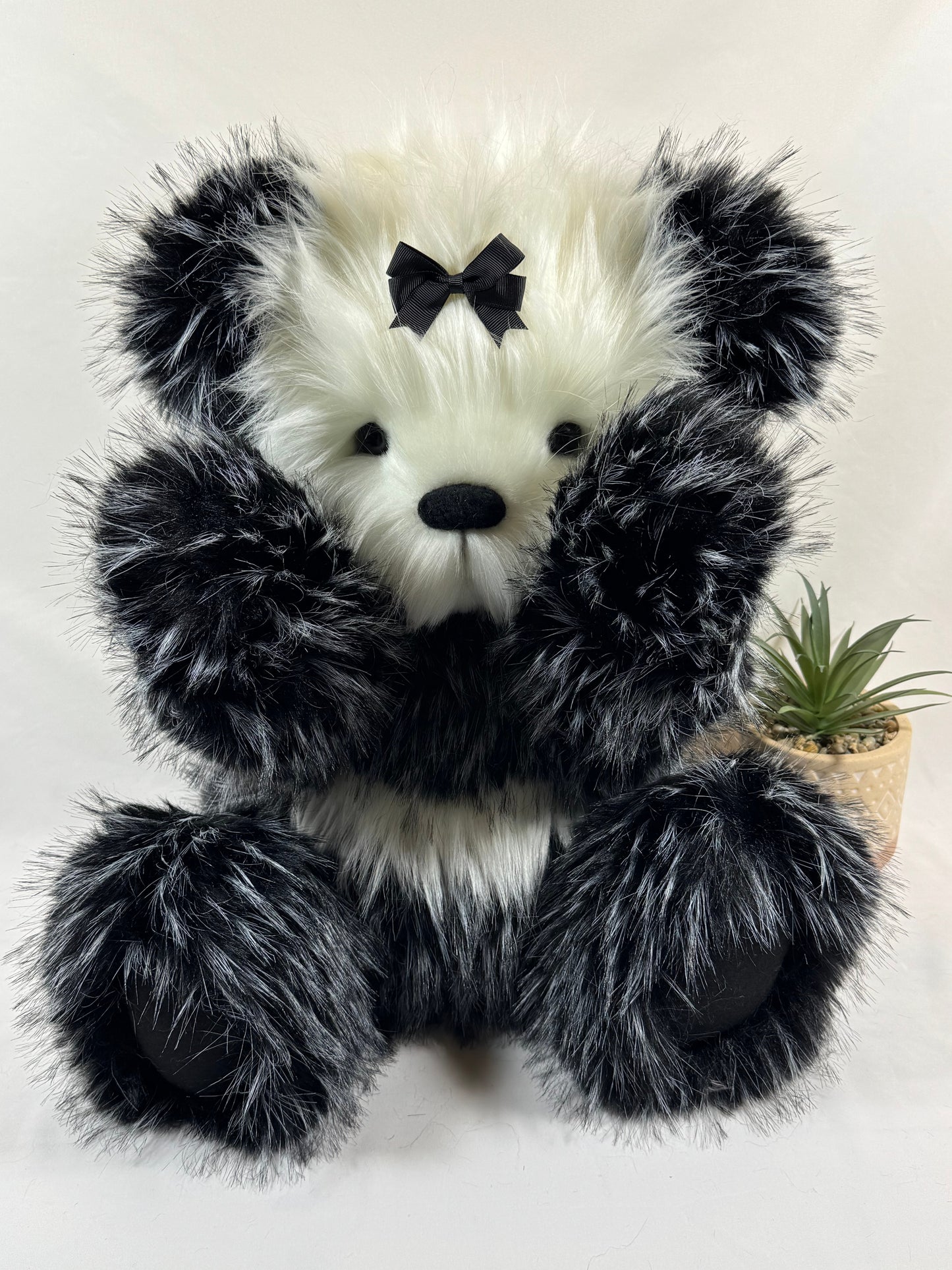 Grand ours de collection articulé 65 cm yeux et nez feutrés à l’aiguille