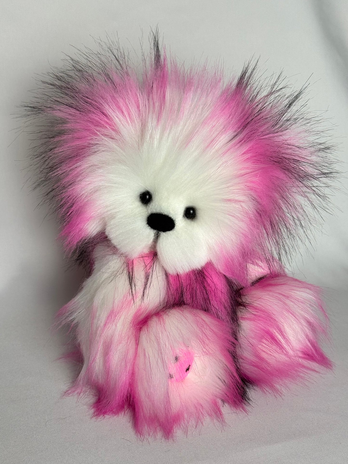 Pink Lady ours en peluche de collection 22cm (8.6") ours artiste décoration fausse fourrure peluche sculpture textile Ooak PIECE UNIQUE