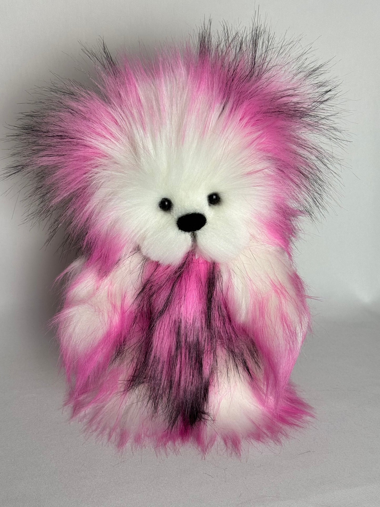 Pink Lady ours en peluche de collection 22cm (8.6") ours artiste décoration fausse fourrure peluche sculpture textile Ooak PIECE UNIQUE