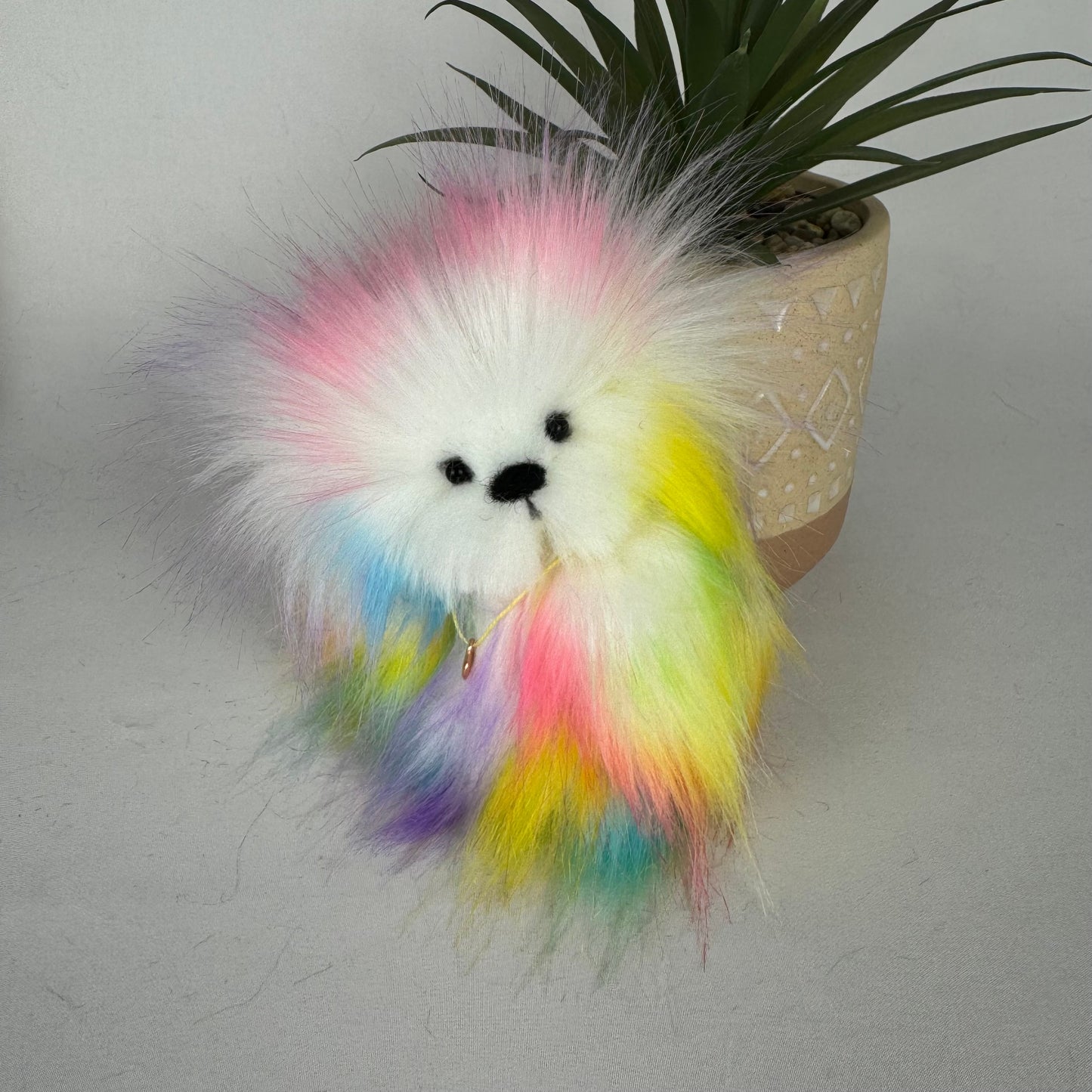 Rainbow, ours fait main de 10 cm avec pendentif décoratif multicolore