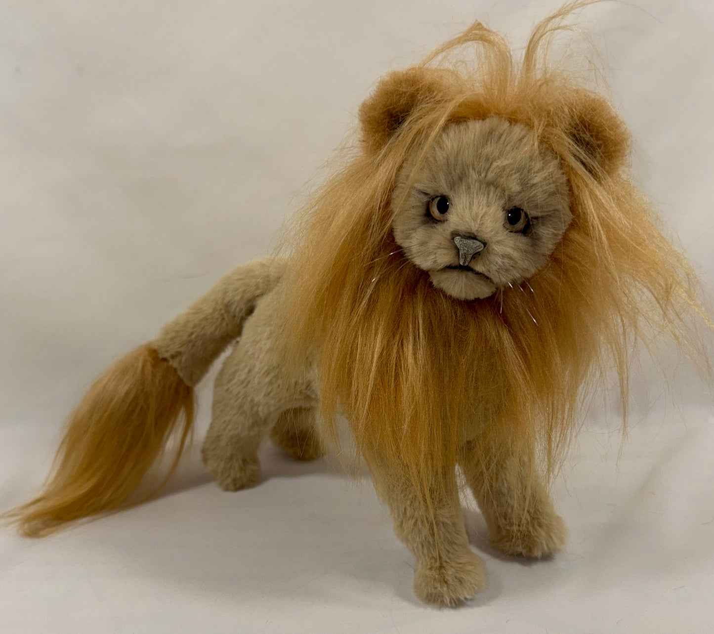 Lion de collection articulé 30x25 cm Solen – squelette métallique, pièce unique