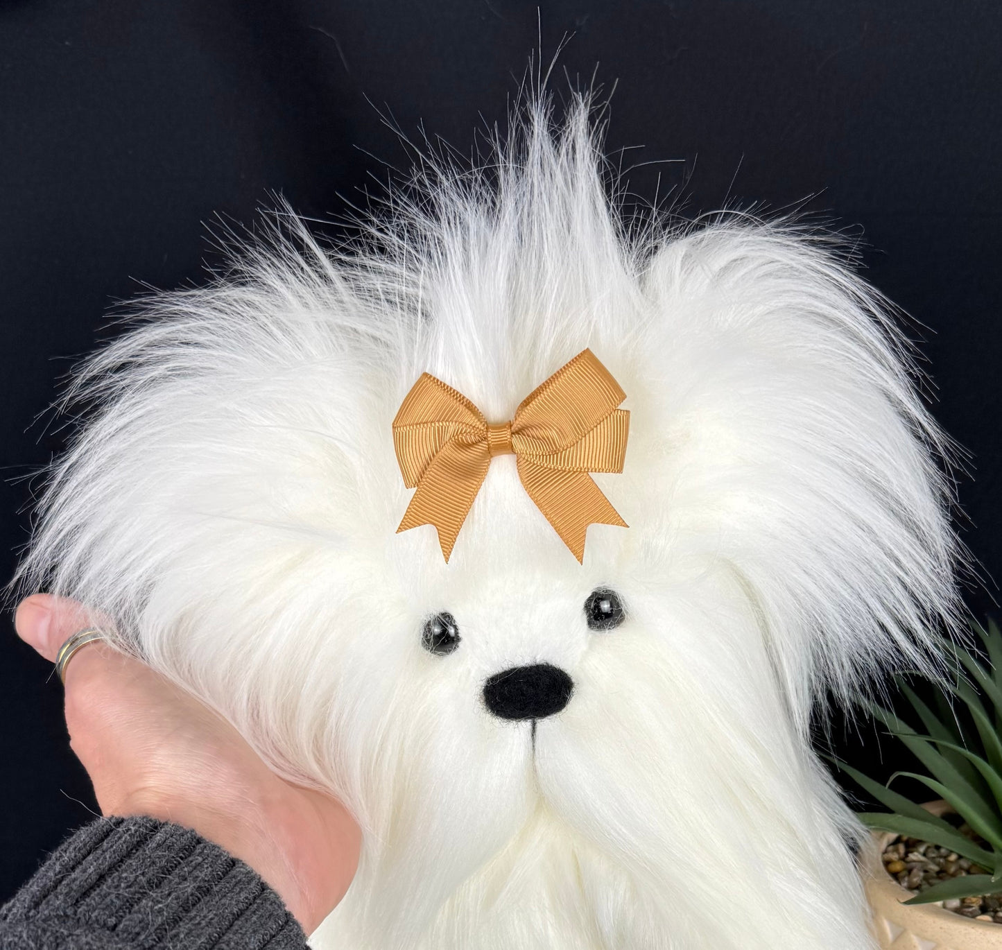 Yeti Bear ours en peluche de collection 30cm (11.8") ours décoration fausse fourrure OOAK peluche sculpture textile PIECE UNIQUE
