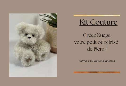 🧵 Cousez votre propre ours en peluche avec le kit couture « Nuage » (15 cm) 🐻✨