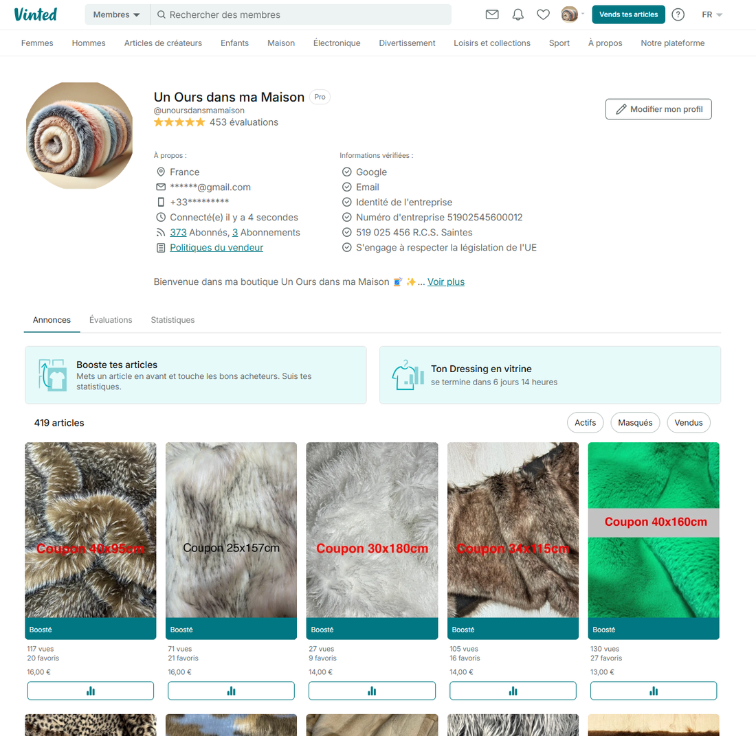 🌟 Nouvelle rubrique : mes fausses fourrures pour vos projets créatifs sont disponibles !