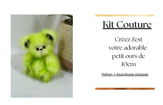 Kit couture ours miniature : créez votre petit Zest de 10 cm