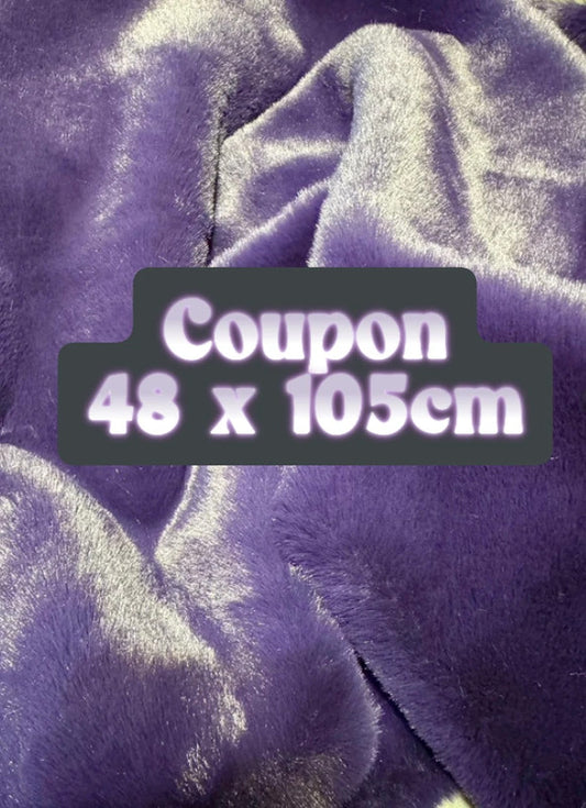 🧸 Coupon Fausse Fourrure violet prune– Poils Longs 2 cm – 48x105 cm ✂️✨