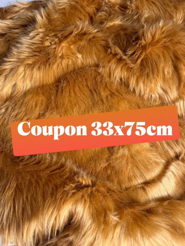 🧸 Coupon de Fausse Fourrure – Marron Caramel (33 x 75 cm)