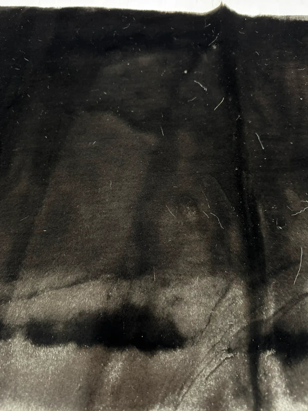 Coupon tissu fausse fourrure douce et de qualité à poils moyens marron foncé noir 40cm x 80cm