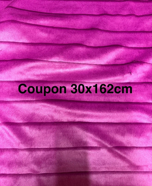 Quality soft striped fuchsia purple faux fur fabric remnant with medium-length pile 30cm x 162cm