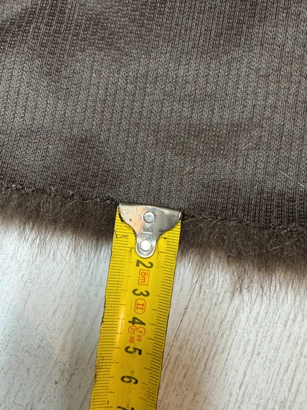 Coupon tissu fausse fourrure douce à poils longs marron gris 25cm x 74cm