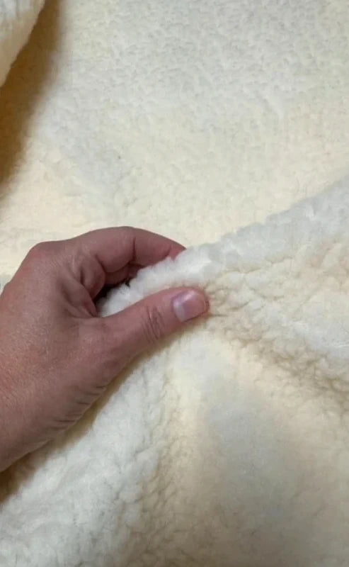 Thick beige cream sheepskin effect faux fur fabric scrap 30cm x 70cm
