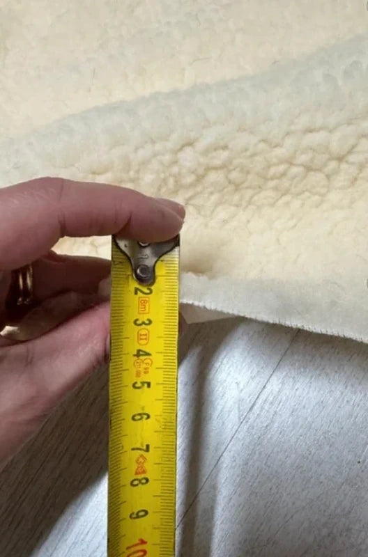 Thick beige cream sheepskin effect faux fur fabric scrap 30cm x 70cm