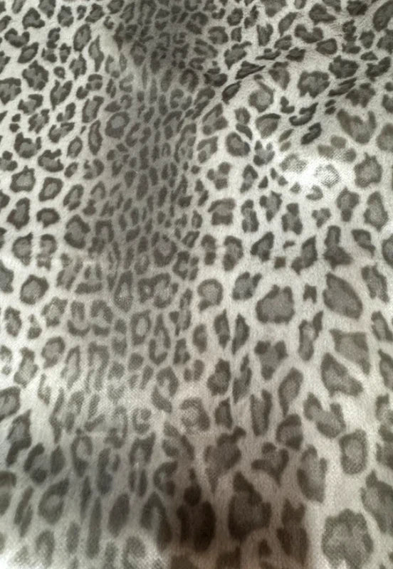 Coupon tissu fausse fourrure douce de qualité imprimée gris à poils courts 30cmx74cm