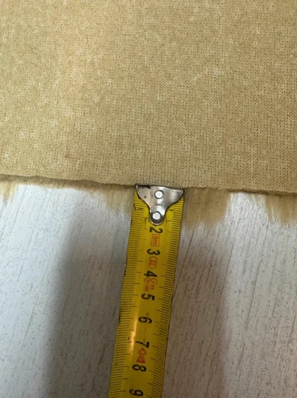 Coupon tissu fausse fourrure douce et de qualité à poils longs beige doré 30cm x 77cm