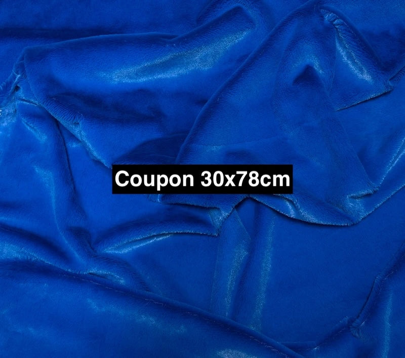 Fausse fourrure bleu roi poils courts | Coupon 30×78 cm | Douce