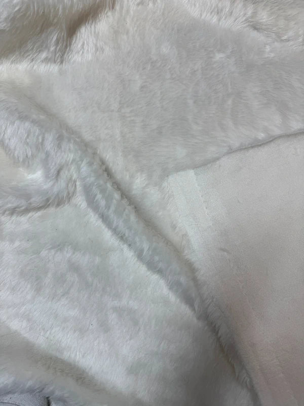 Fausse fourrure blanche légère | Coupon 30×73 cm | Poil env. 1 cm