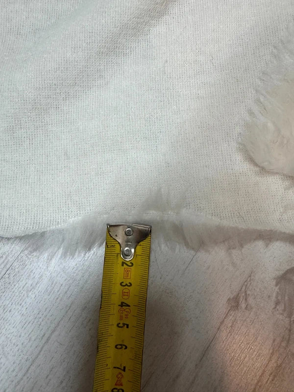 Fausse fourrure blanche légère | Coupon 30×73 cm | Poil env. 1 cm