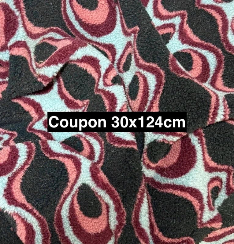 Fausse fourrure motif rétro | Coupon 30×124 cm | Poil env. 1 cm