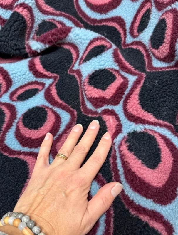 Fausse fourrure motif rétro | Coupon 30×124 cm | Poil env. 1 cm