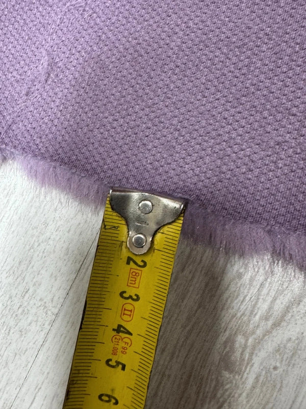 Coupon tissu fausse fourrure douce de qualité violet lilas à poils mi-longs 20cmx84cm