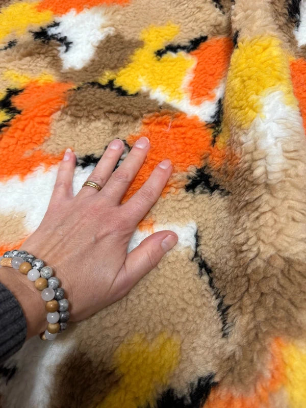 Fausse fourrure frisée multicolore – Épaisse & douce 30x156cm