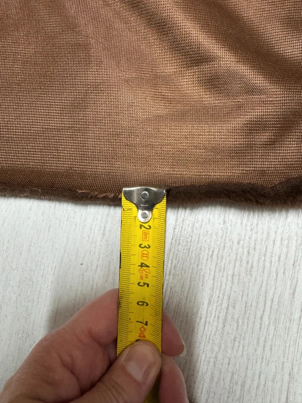 Coupon tissu fausse fourrure très douce et à poils courts marron 30cm x 155cm