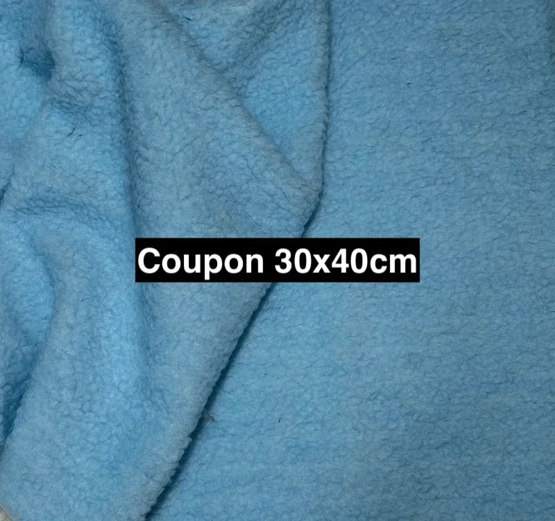 Coupon de fausse fourrure bleu ciel effet moutonné | Coupon 30×40 cm | Poil env. 1 cm