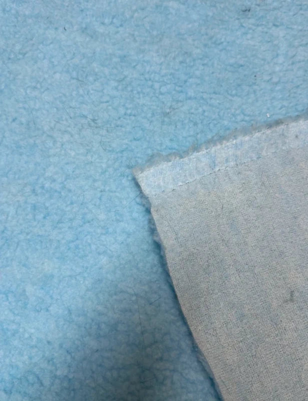 Coupon de fausse fourrure bleu ciel effet moutonné | Coupon 30×40 cm | Poil env. 1 cm