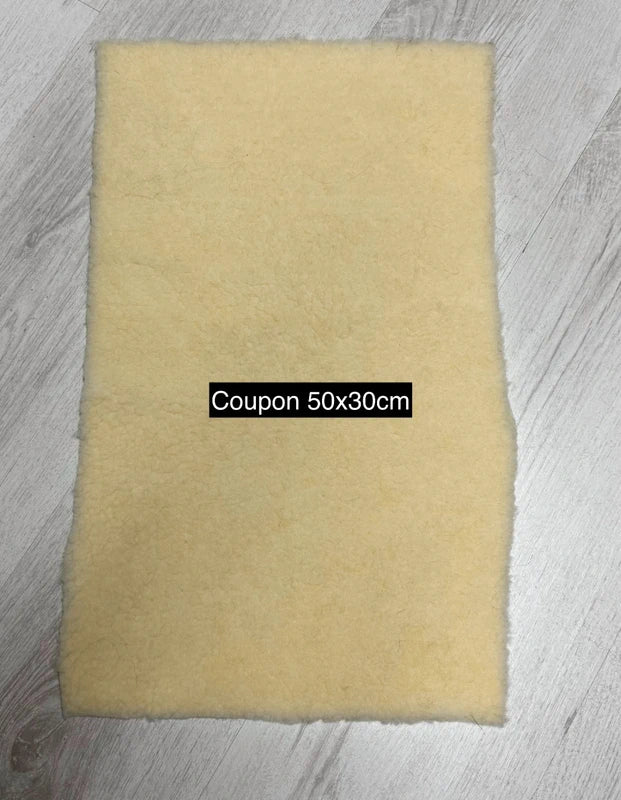 Coupon tissu fausse fourrure effet moutonné épaisse beige crème 50cm x 30cm