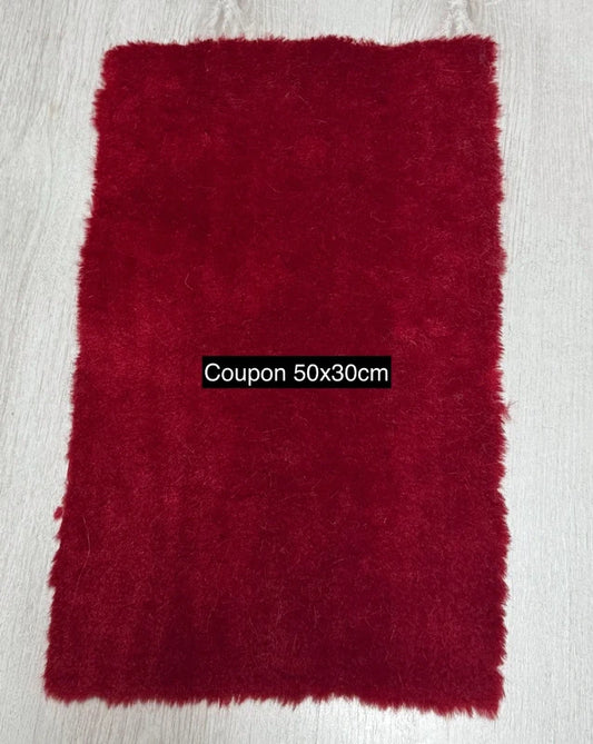 Ruby Red High-Quality Thick Curly Soft Faux Fur Fabric Piece with Medium-Length Pile 50cm x 30cm