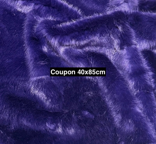 Soft and thick purple faux fur fabric coupon with medium-length pile 40cm x 85cm