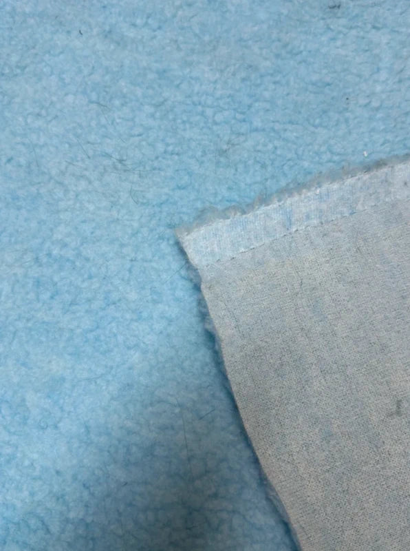 Coupon fausse fourrure bleu ciel effet moutonné | Coupon 34×100 cm | Poil env. 1 cm