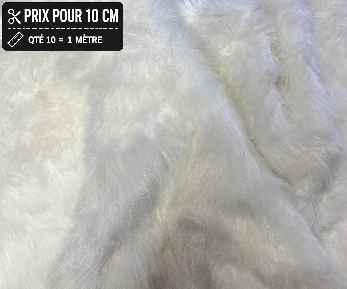 Fausse fourrure blanche qualité Extra Plus Plus largeur 188 cm