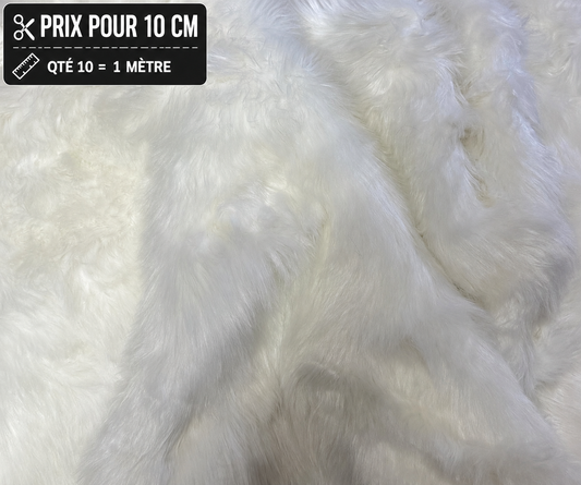 Fausse fourrure blanche qualité Extra Plus Plus largeur 188 cm