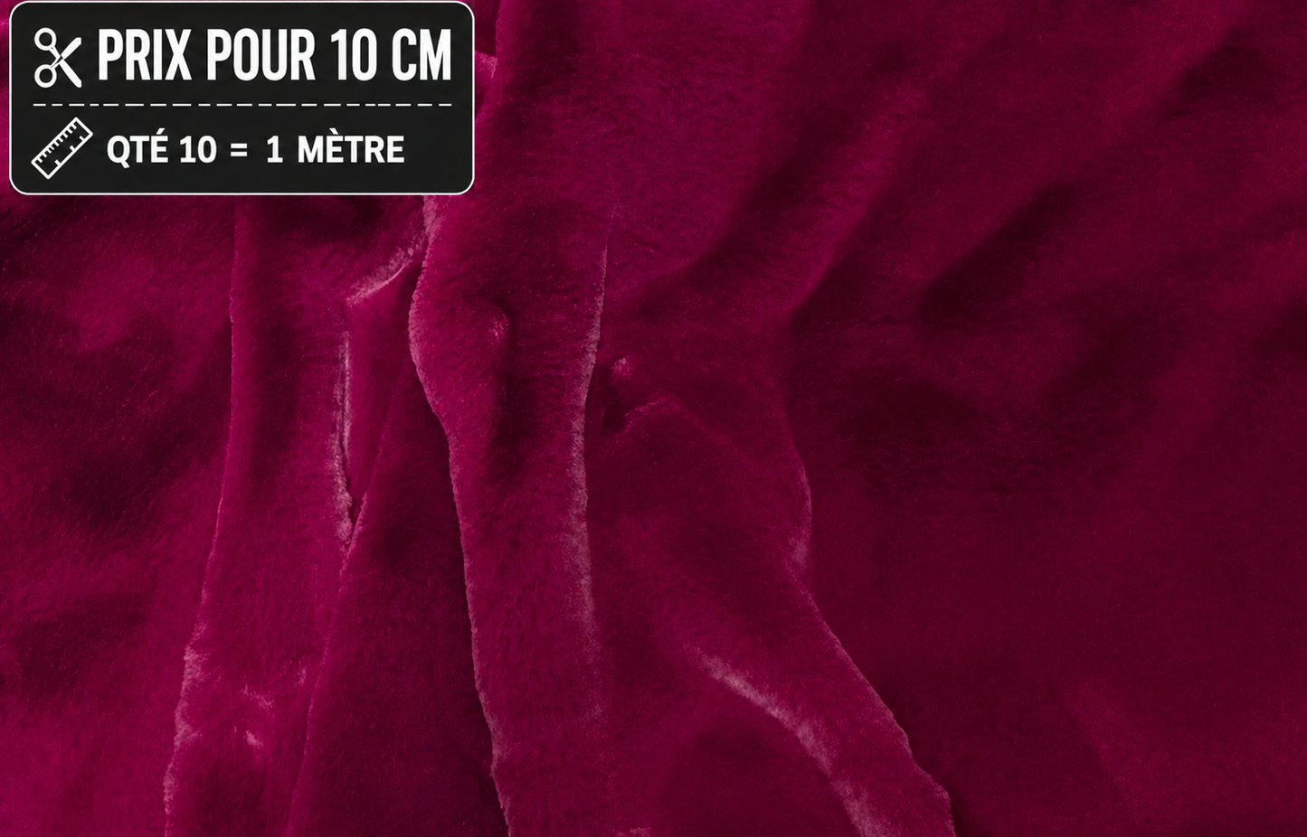 Fausse fourrure fuchsia très douce poils 2 cm pour ours et peluches