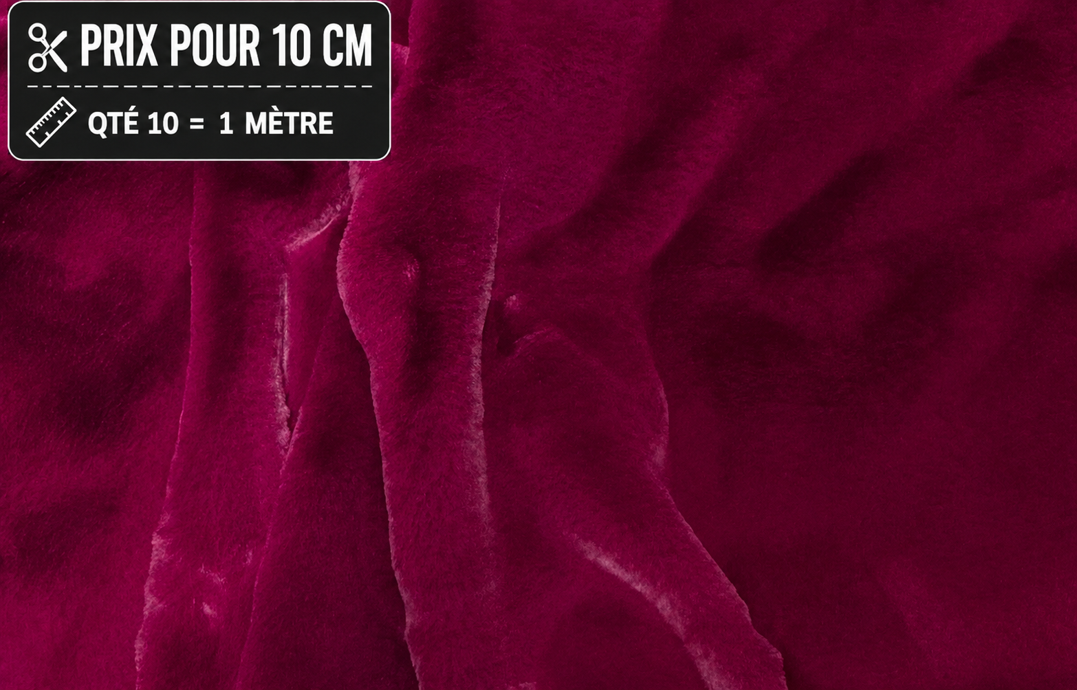 Fausse fourrure fuchsia très douce poils 2 cm pour ours et peluches
