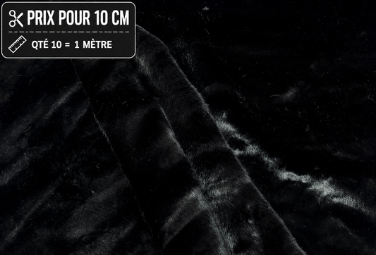 Fausse fourrure noire à poils de 1,5 cm largeur 155 cm