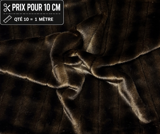 Fausse fourrure marron chocolat à poils courts 1,5 cm pour peluche et ours